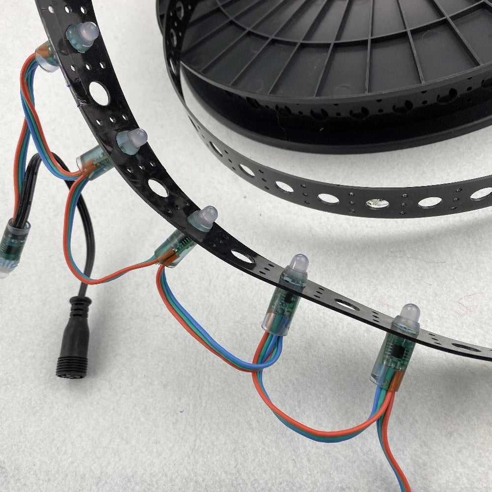 Plastic mounting strip for 12mm pixel nodes