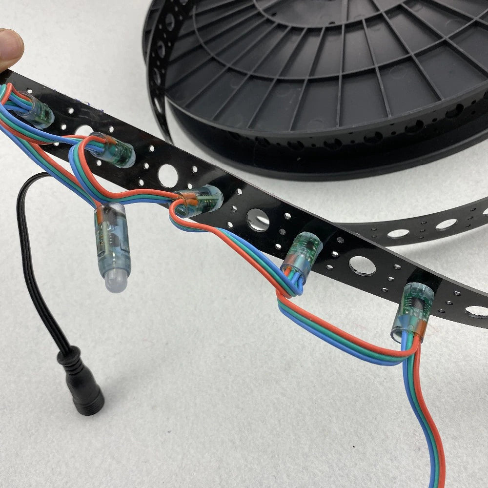 Plastic mounting strip for 12mm pixel nodes