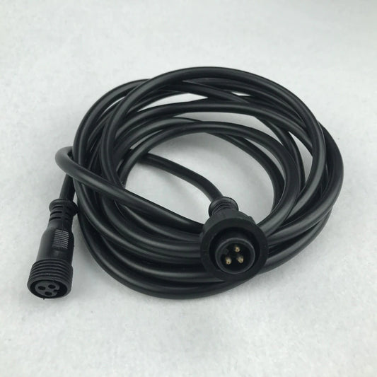 3m Black 3 core waterproof extension cable
